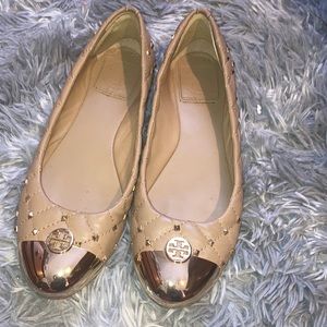 Size 6 Tory Burch gold flats